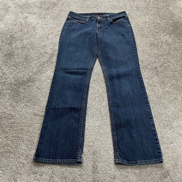 Eddie Bauer Classic Fit Denim Jeans Womens 31x29 Blue Dark Wash Straight Mid Rs - Picture 1 of 15